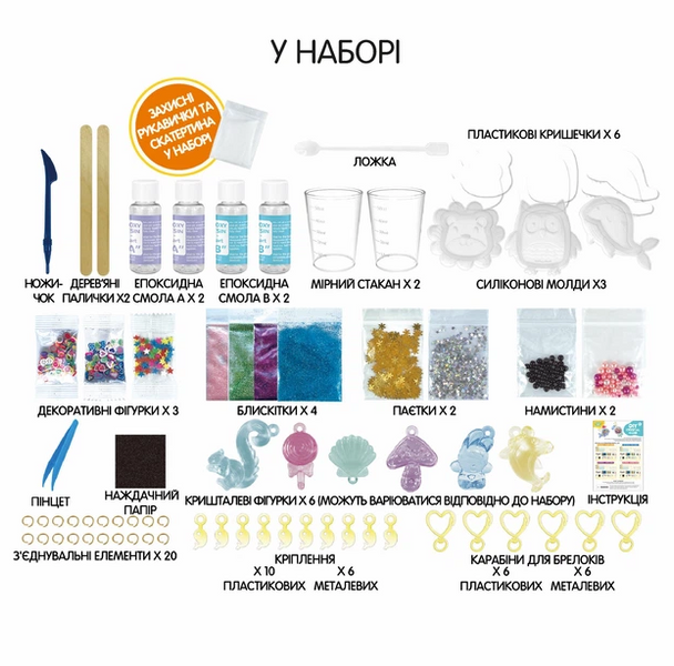 Набір для творчості, епоксидна смола "Звірята" 2000060016261 фото