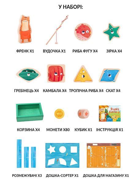 Настільна гра "Рибний магазин Френка" від TOI TP204 фото
