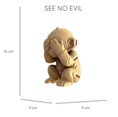 Картонний конструктор Cartonic 3D Puzzle MONKEYS TRIO Тріо Мавпенят 4820191135062 фото