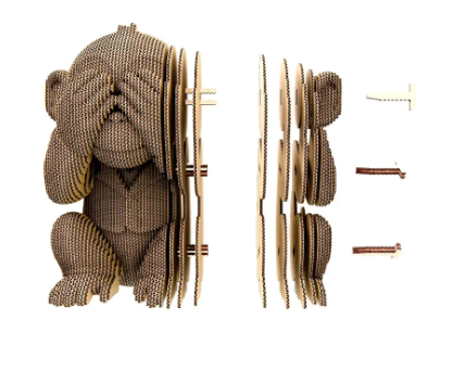 Картонний конструктор Cartonic 3D Puzzle MONKEYS TRIO Тріо Мавпенят 4820191135062 фото