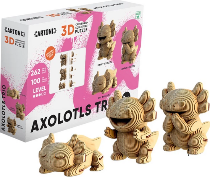 Картонний конструктор Cartonic 3D Puzzle Axolotls Trio Аксолотль 4820191135086 фото