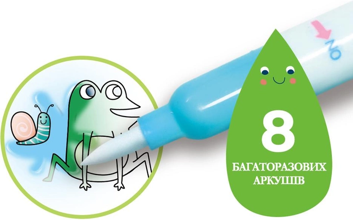 Набір для творчості 4 в 1, багаторазова водна розмальовка Звірята, 8 аркушів 6920773318963 фото